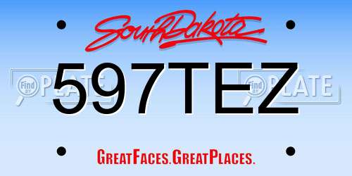 597TEZ South Dakota License Plate