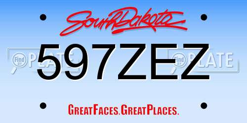 597ZEZ South Dakota License Plate