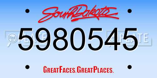 5980545 South Dakota License Plate