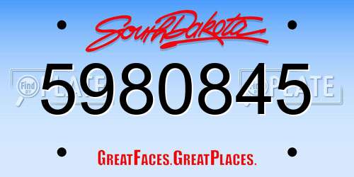 5980845 South Dakota License Plate