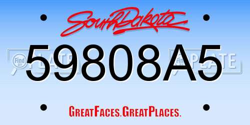 59808A5 South Dakota License Plate
