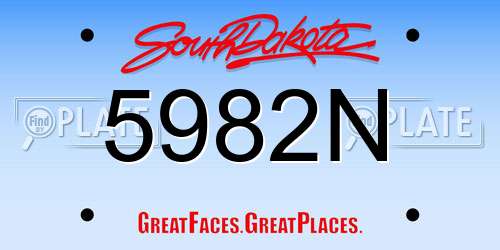 5982N South Dakota License Plate