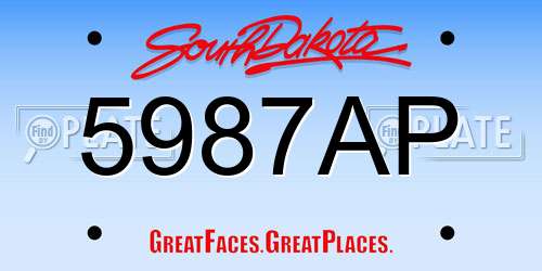 5987AP South Dakota License Plate
