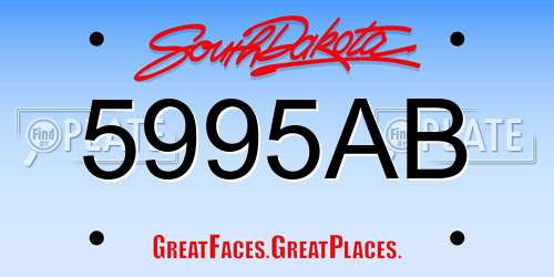 5995AB South Dakota License Plate