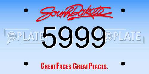 5999 South Dakota License Plate