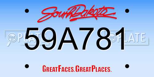 59A781 South Dakota License Plate