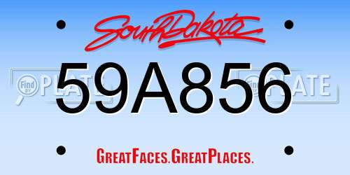 59A856 South Dakota License Plate