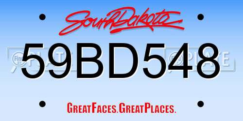 59BD548 South Dakota License Plate