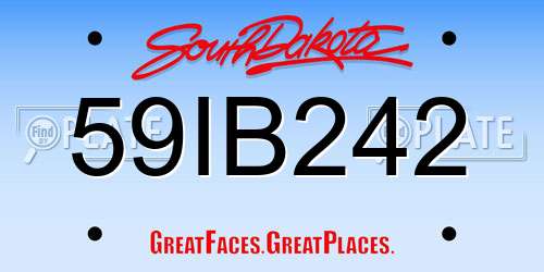 59IB242 South Dakota License Plate