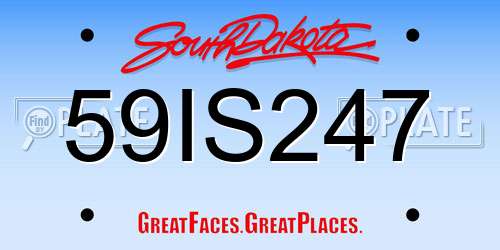 59IS247 South Dakota License Plate