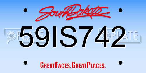 59IS742 South Dakota License Plate