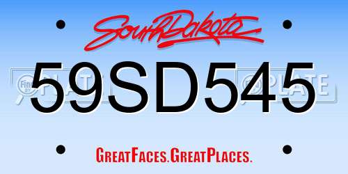 59SD545 South Dakota License Plate