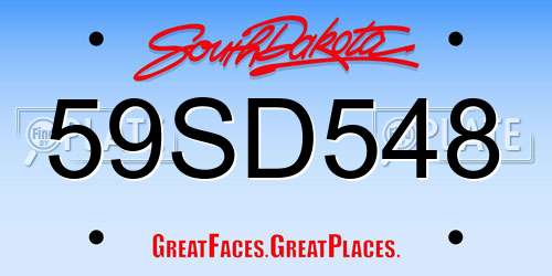 59SD548 South Dakota License Plate