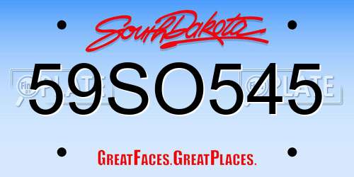 59SO545 South Dakota License Plate