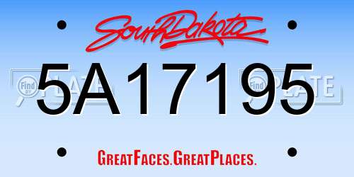 5A17195 South Dakota License Plate