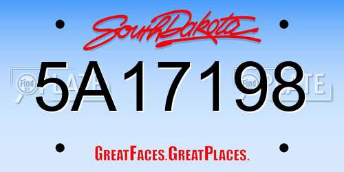 5A17198 South Dakota License Plate