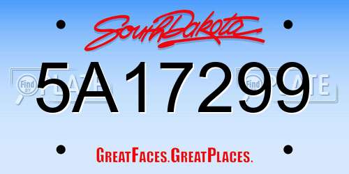 5A17299 South Dakota License Plate