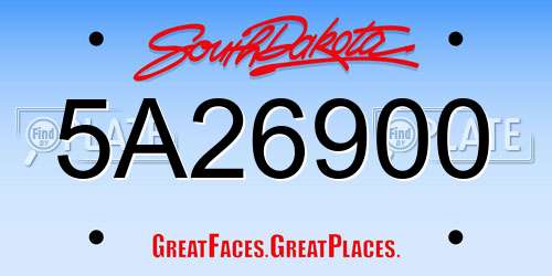 5A26900 South Dakota License Plate