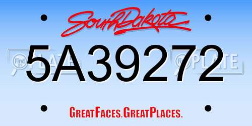 5A39272 South Dakota License Plate