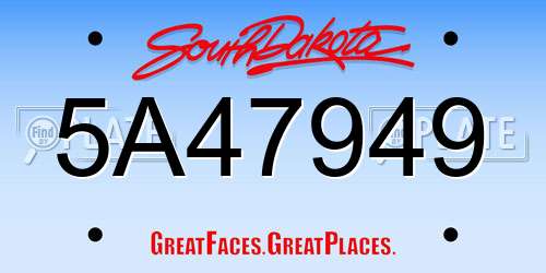 5A47949 South Dakota License Plate