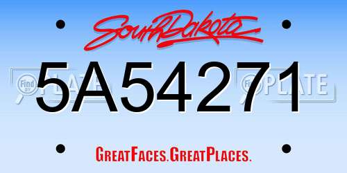5A54271 South Dakota License Plate