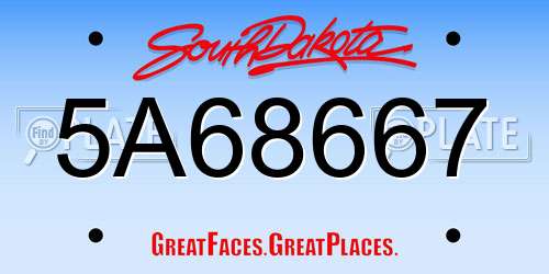5A68667 South Dakota License Plate