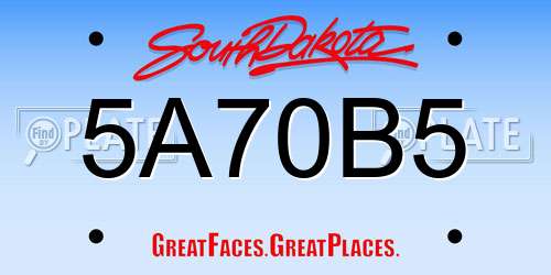 5A70B5 South Dakota License Plate