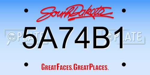 5A74B1 South Dakota License Plate