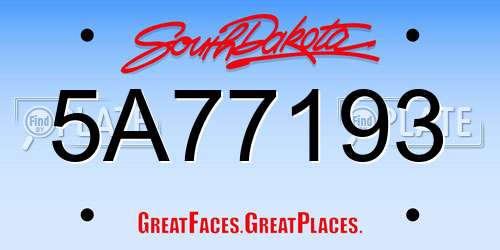 5A77193 South Dakota License Plate