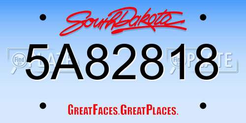 5A82818 South Dakota License Plate