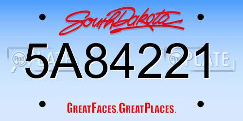 5A84221 South Dakota License Plate