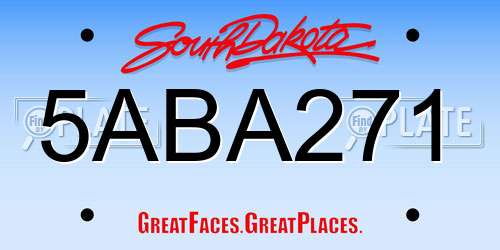5ABA271 South Dakota License Plate