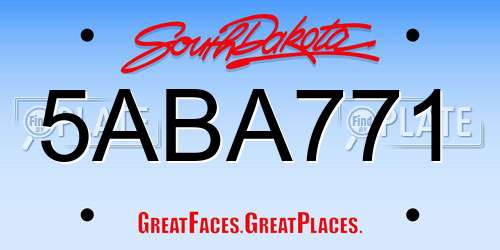 5ABA771 South Dakota License Plate