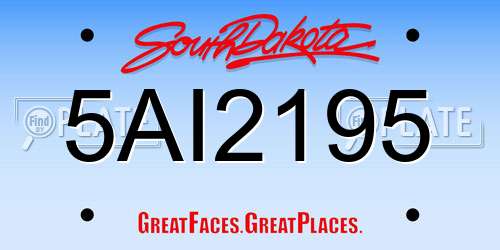 5AI2195 South Dakota License Plate