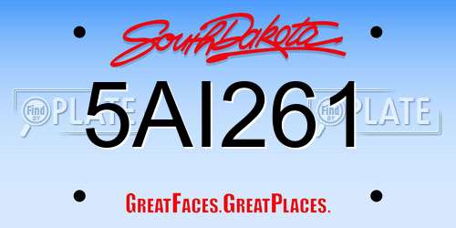5AI261 South Dakota License Plate