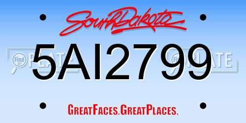 5AI2799 South Dakota License Plate