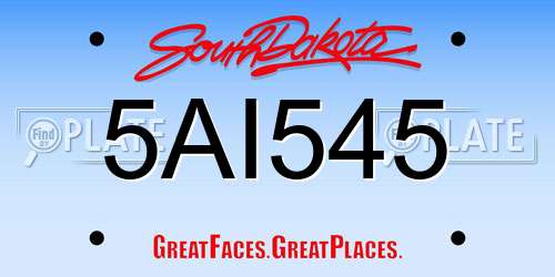 5AI545 South Dakota License Plate