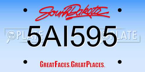 5AI595 South Dakota License Plate