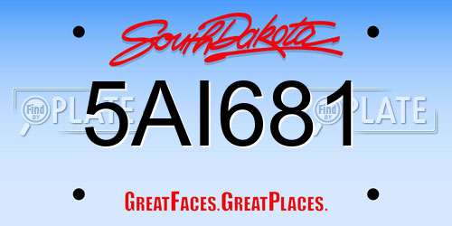 5AI681 South Dakota License Plate