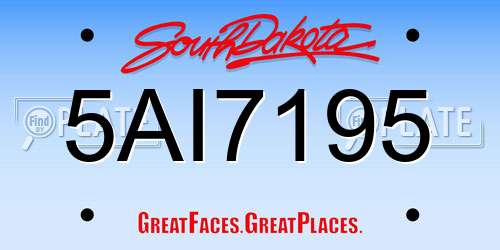 5AI7195 South Dakota License Plate