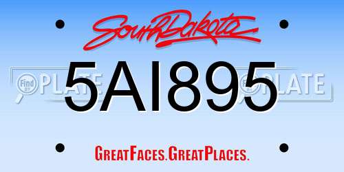 5AI895 South Dakota License Plate