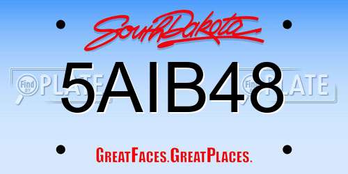 5AIB48 South Dakota License Plate