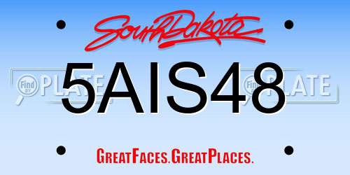 5AIS48 South Dakota License Plate