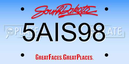 5AIS98 South Dakota License Plate