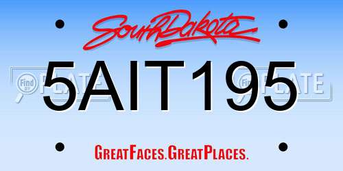 5AIT195 South Dakota License Plate