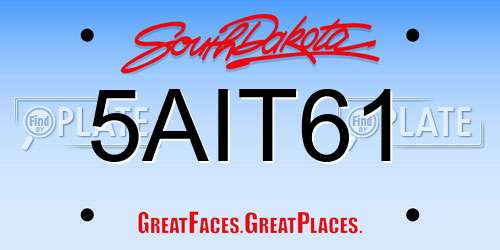 5AIT61 South Dakota License Plate