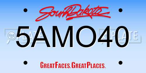 5AMO40 South Dakota License Plate