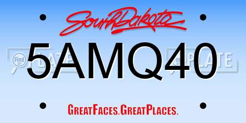 5AMQ40 South Dakota License Plate