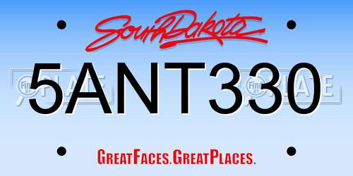 5ANT330 South Dakota License Plate