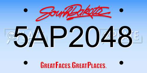 5AP2048 South Dakota License Plate